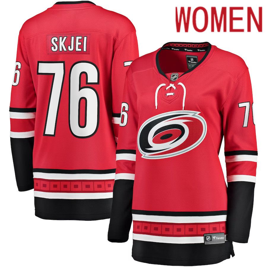 Women Carolina Hurricanes 76 Brady Skjei Fanatics Branded Red Breakaway Player NHL Jersey